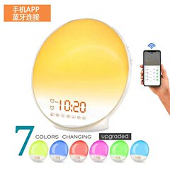 智能唤醒灯闹钟手机APP控制模拟日出日落床头灯WiFi七彩唤醒闹钟