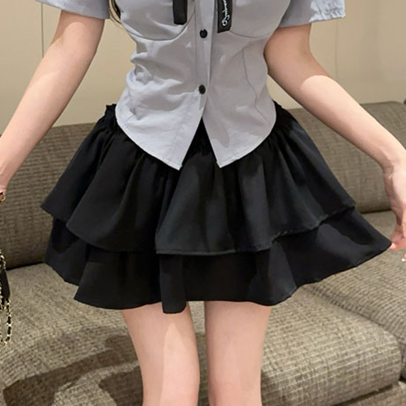 18YX2569欧米2025国境を越えた対外貿易韓系JK制服ギャルは腰刺繍上着ケーキスカートセットを収めた|undefined