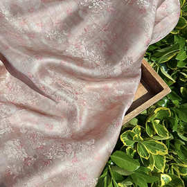 粉格碎花 人丝提花香云纱 旗袍马甲连衣裙衬衫汉服等新中式面料