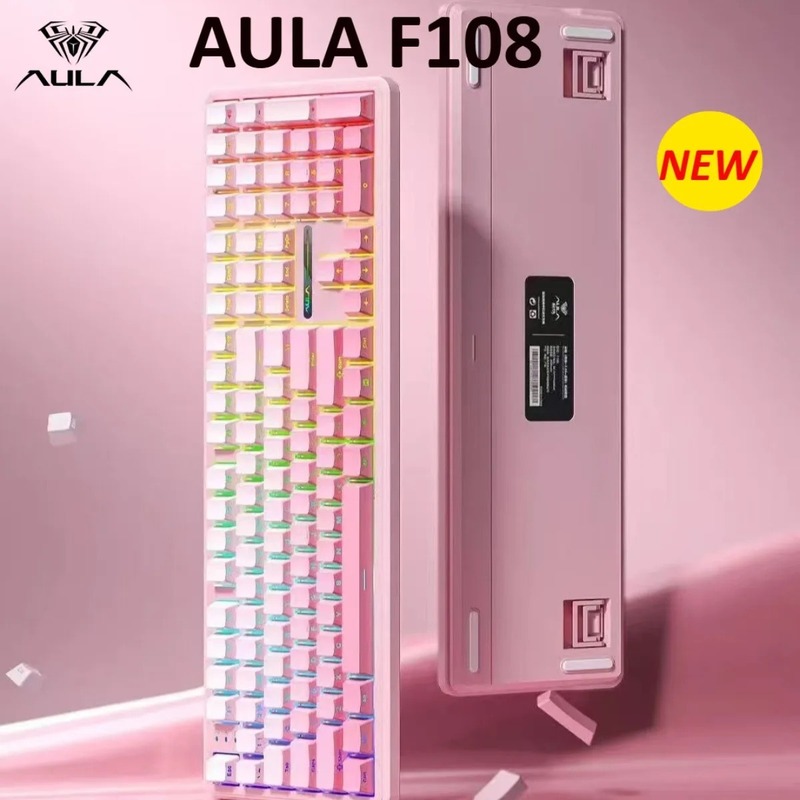 狼蛛F108客制化三模机械键盘无线蓝牙游戏电竞侧刻高颜值电脑通用|undefined