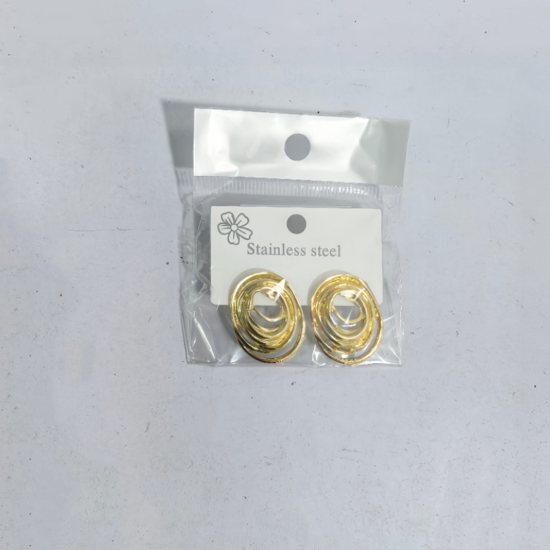 Aretes Geométricos de Corazón de Acero Inoxidable 304 Galvanizado para Mujer
