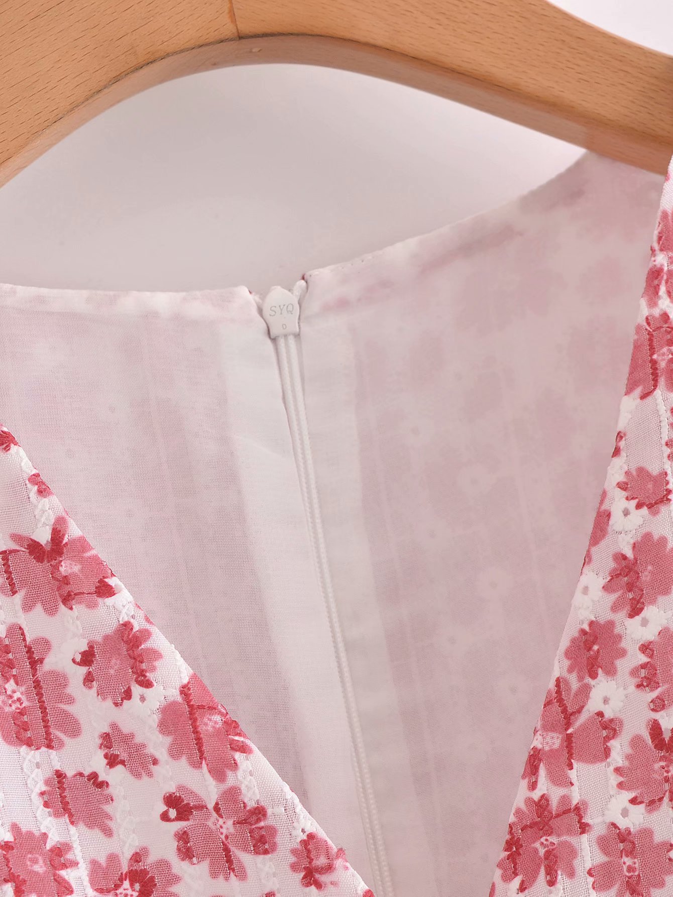 puff sleeve floral print hollow dress NSAM51982
