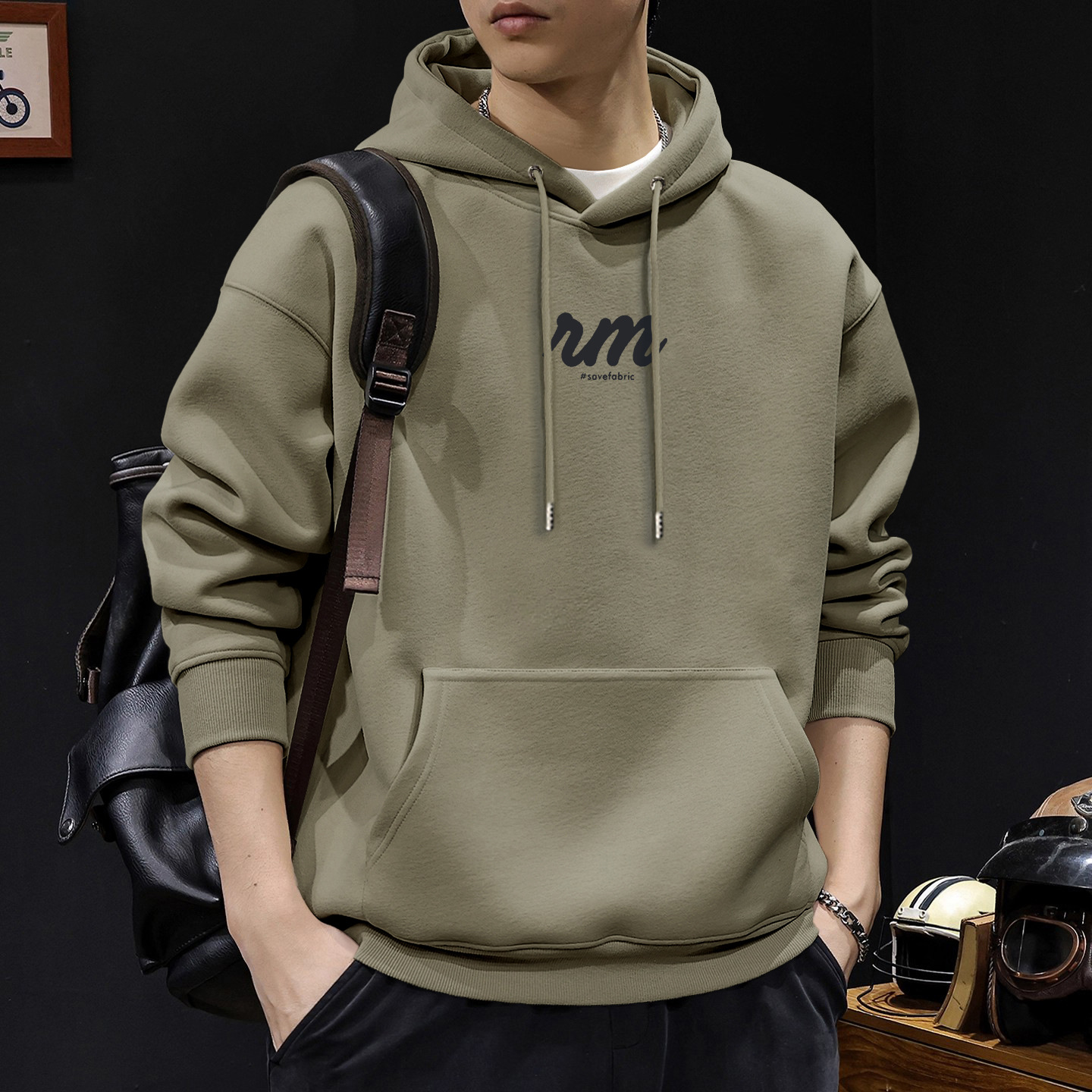 Suéter hombre encapuchado primavera y otoño estilo americano pesado pesado invierno más chaqueta de terciopelo nuevo abrigo de hombre de otoño