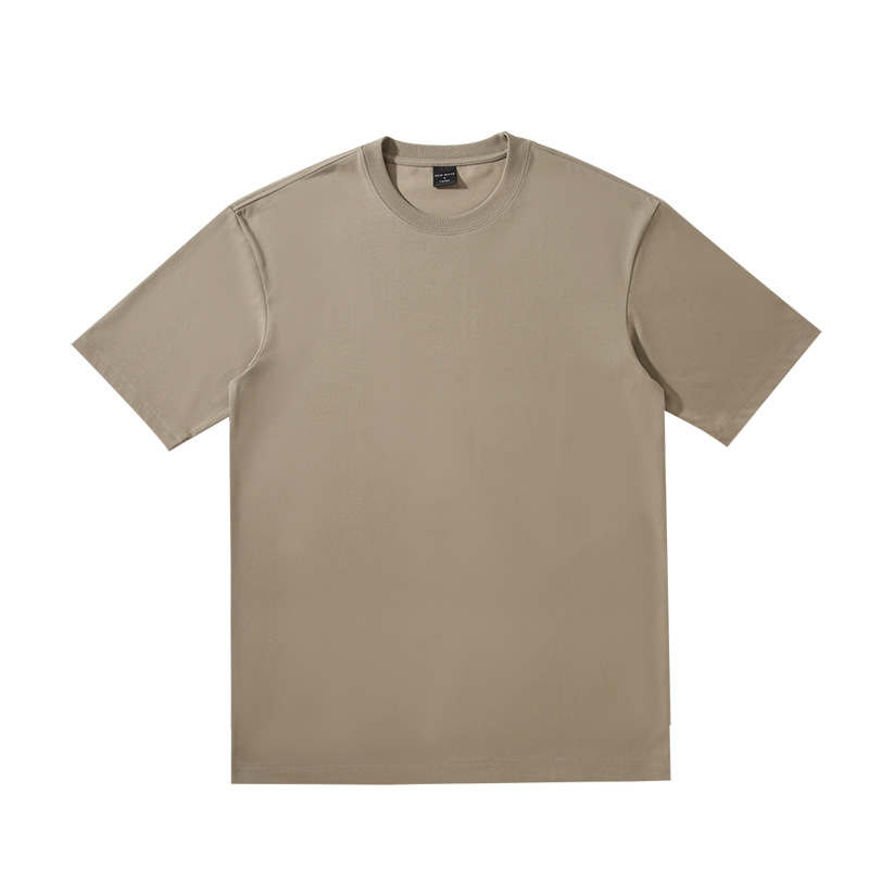 240G 65% de algodón 35% de poliéster camiseta transfronteriza hombro caída camiseta de hombre de manga corta suelta marca de moda personalizada
