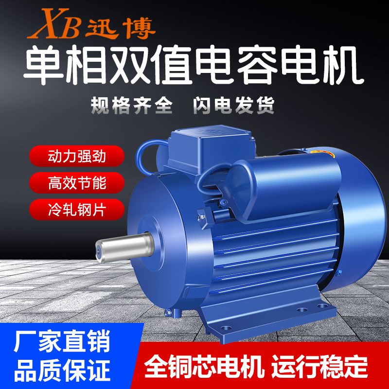 厂家直销3KW2极纯铜220V异步双值电动机2800转速马达单相电机