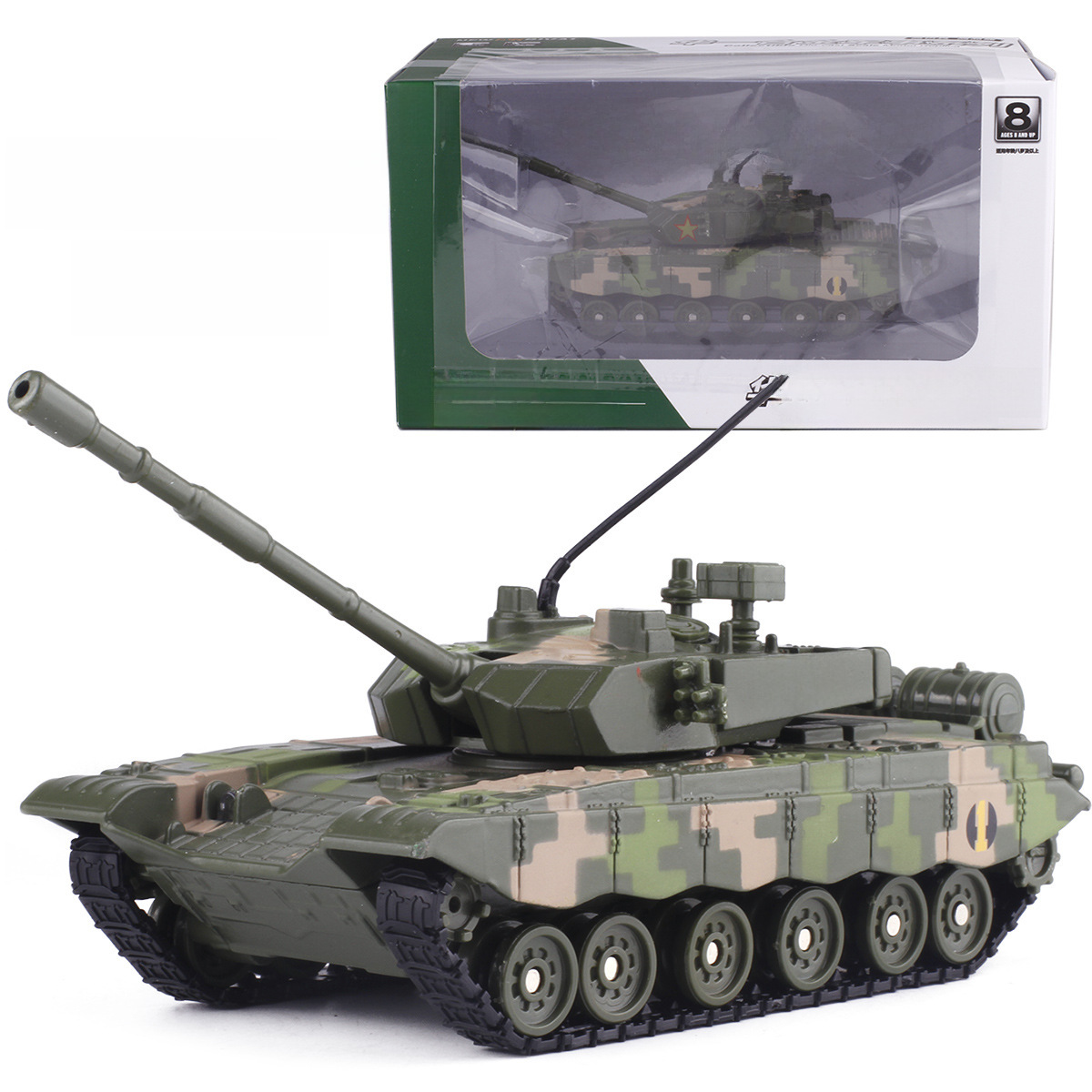 Huayi Alloy Tank, China's Main Battle Tank, Armored Vehicle, Sound and Light Rebound T-99 Alloy Simulation Military Model