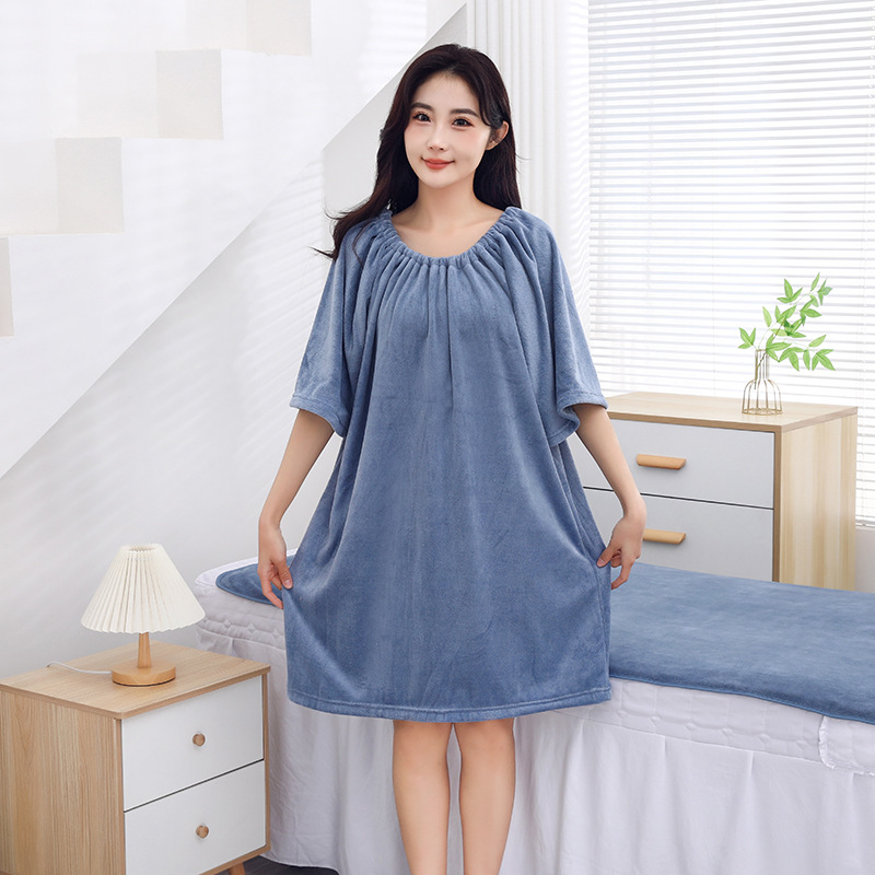 뷰티 살롱 목욕 스커트 풀오버 마사지 착용 어깨와 목 마사지 목욕 타월 스트랩리스 머리 치료 운동복 느슨한 홈 옷