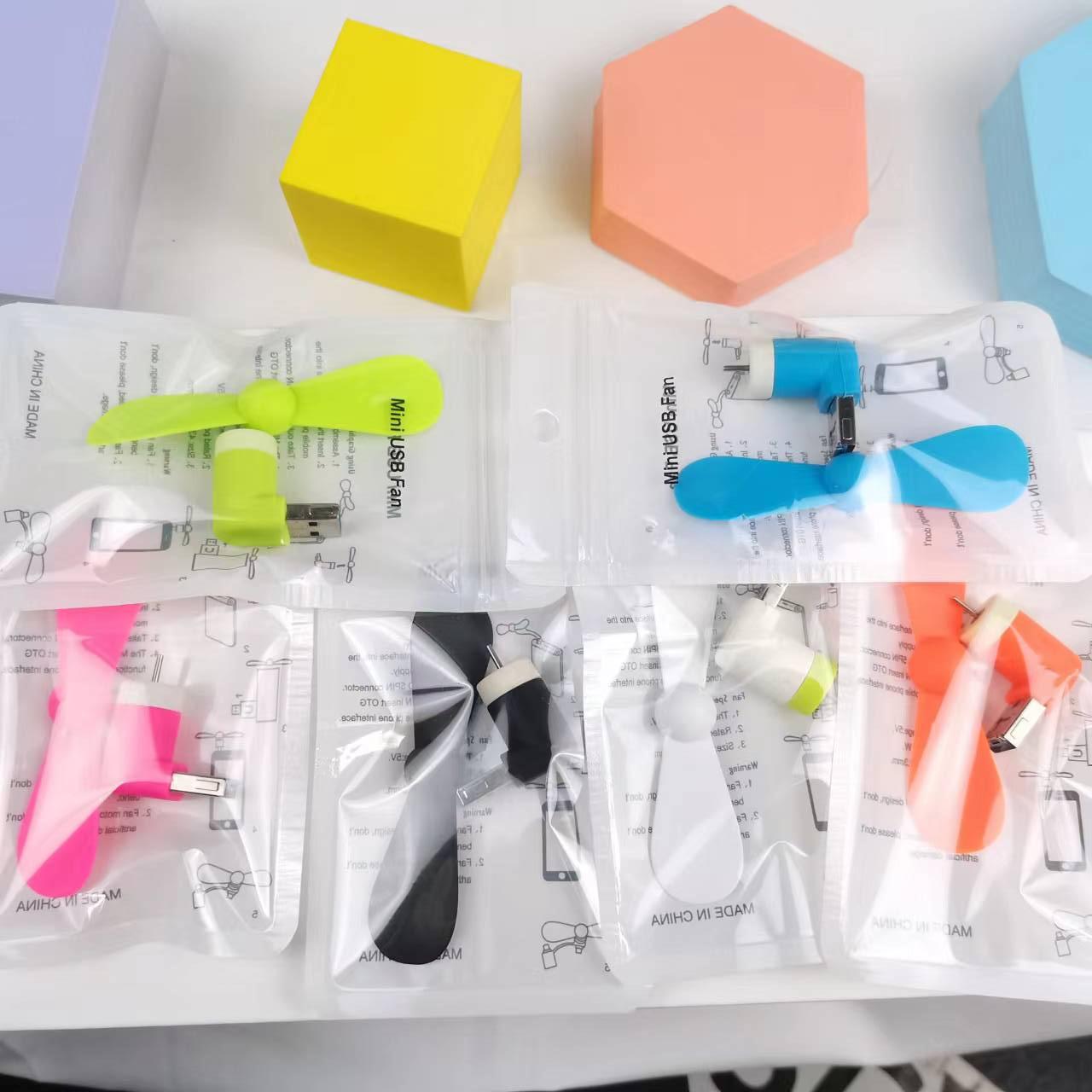 Ventilador de teléfono móvil USB creativo adecuado para mini Android dos en un ventilador imprimible registro teléfono móvil ventilador