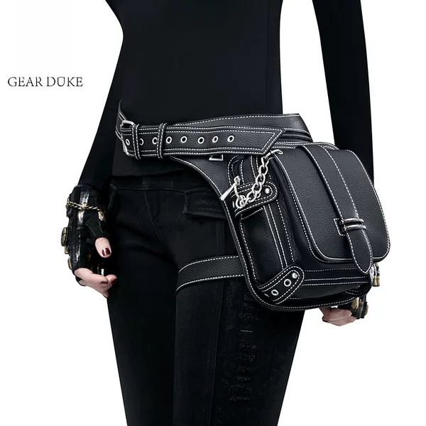 Steampunk retro waist bag men's outdoor shoulder messenger bag women's mobile phone waist bag foreign trade a generation of hair hanging bag