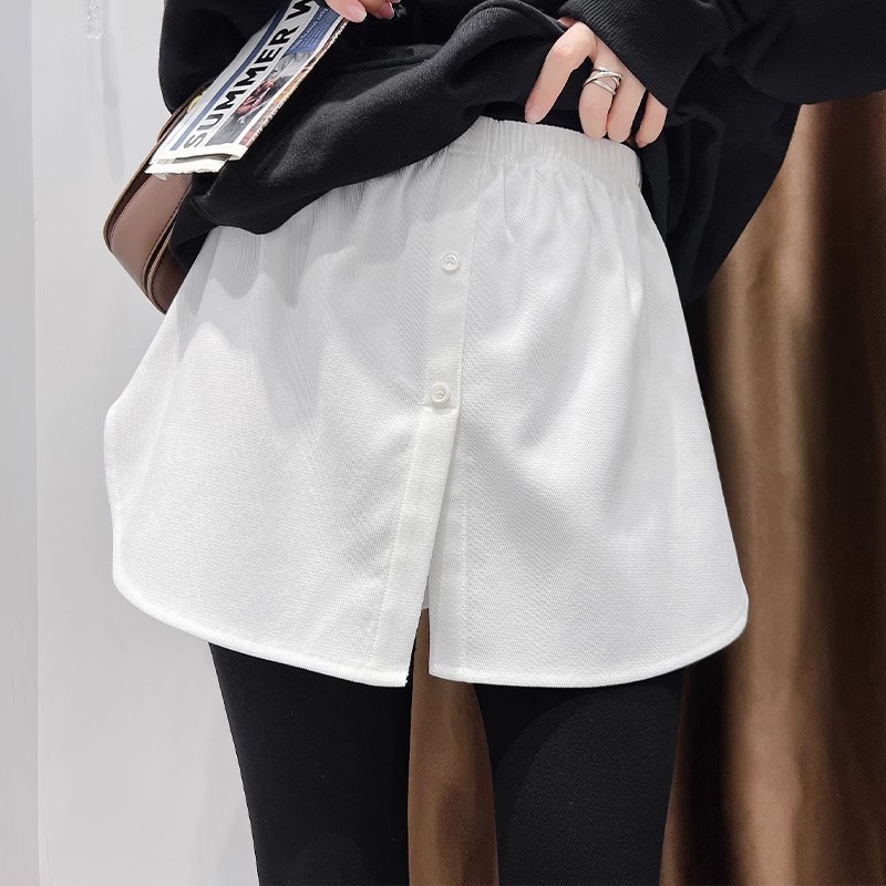 小屁帘秋冬内搭叠穿遮屁股配卫衣打底神器纯色半身假下摆白色短裙