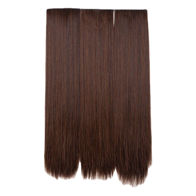 Women's Three-Piece Wig, Invisible Seamless Hair Extensions, Long Hair Patches, Short Hair Volumizing Straight Hair Extensions