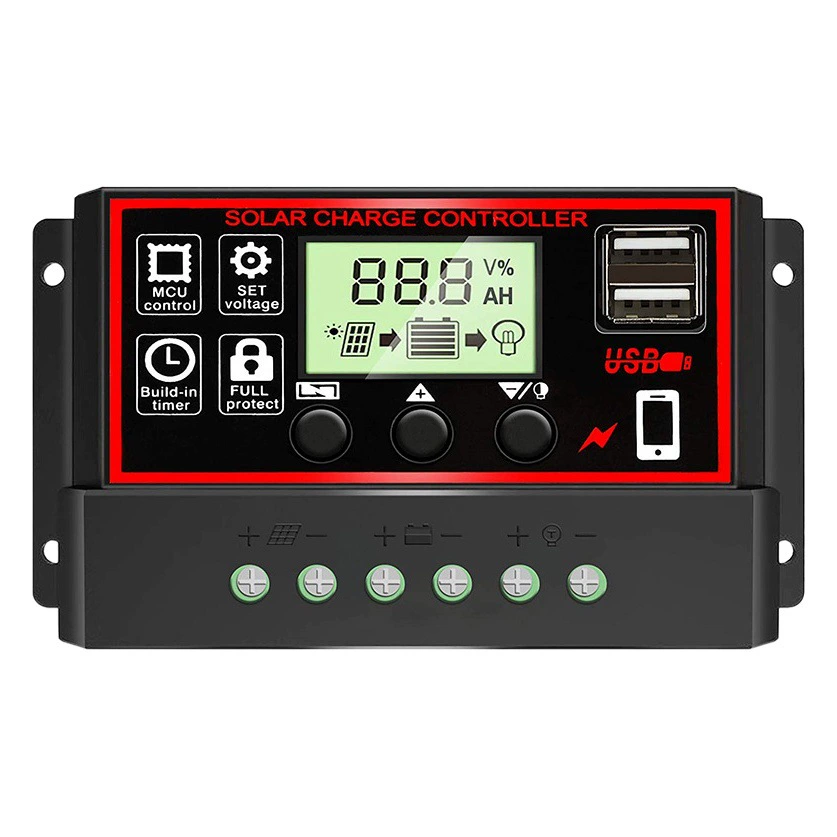 Контроллер солнечной панели 12V24V Контроллер автоматической адаптации Контроллер фотоэлектрической панели 10A60AUSB
