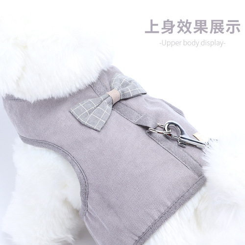 Vest style dog leash factory direct sale simple Korean style leash breathable mesh cat and dog universal harness