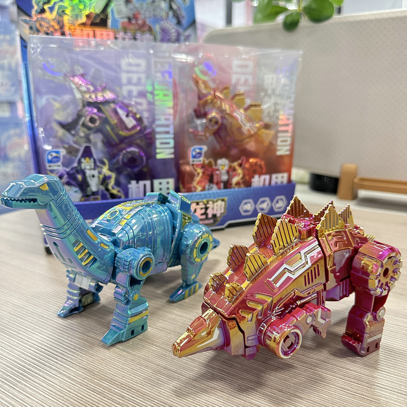 6 パック模擬恐竜トランスフォーマーメカロボット男の子子供のおもちゃ入学ギフトナイトマーケットの屋台|undefined