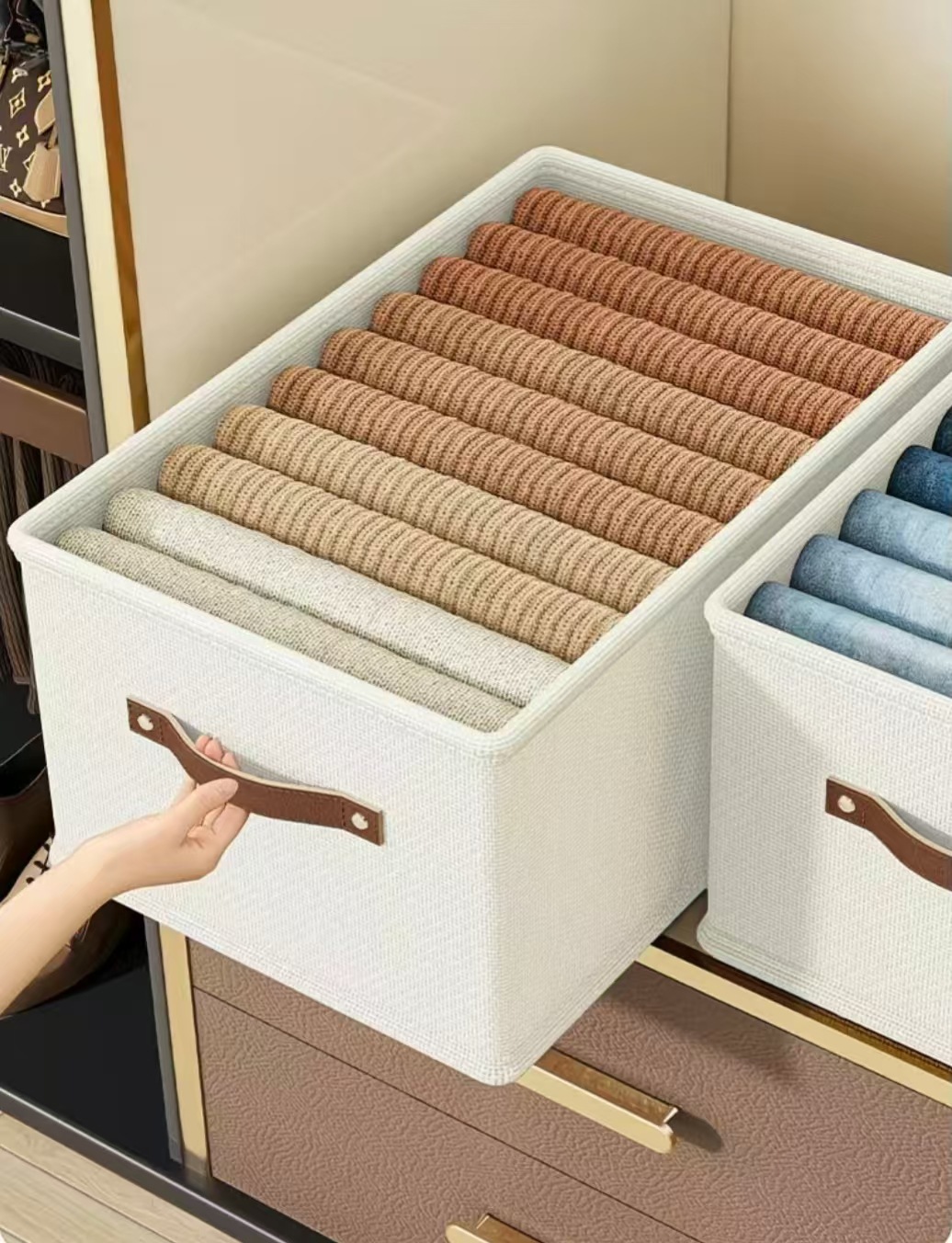 Verdickte Oxford-Stoff-Kleidungslagerungsbox, großvolumig, waschbar, Aufbewahrungsbox für Textilien, Stoffkorb für Hosen