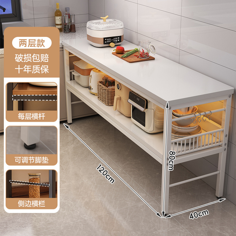 Estante de cocina 2025 nuevo piso mesa multicapa mesa de corte de vegetales mesa de trabajo multifunción microondas almacenamiento gabinete lateral