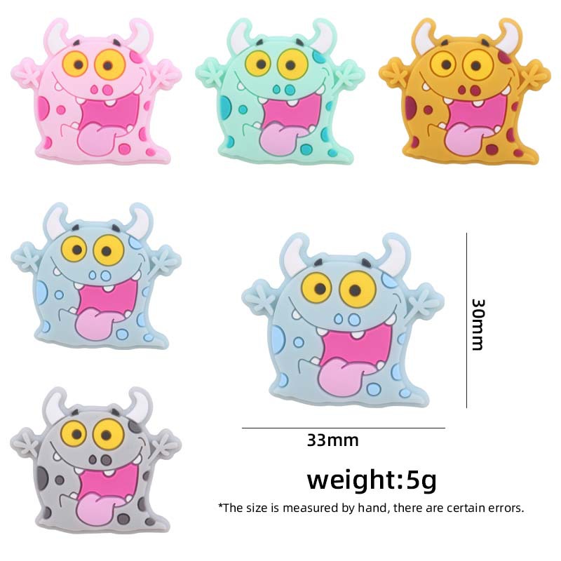 Bebé suministros de dibujos animados animal monstruo mordedor creativo DIY bebé molar pezón cadena anti-caída cadena Accesorios