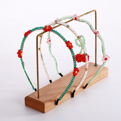 日韓頭飾春夏浪漫水晶花朵發箍仙女頭箍手工編織發卡少女心髮飾品