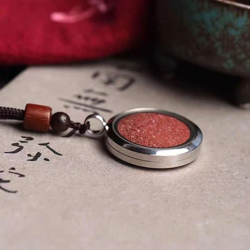 朱砂批发玻璃嘎乌瓶吊坠挂件颗粒砂散装朱砂粉原矿天然砂粉男女款