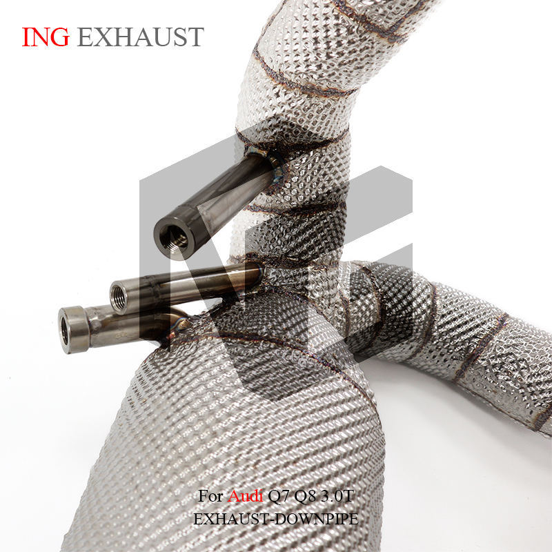Exhaust system downpipe suitable for Audi Q7 Q8 3.0T OPF version with heat shield racing pipe