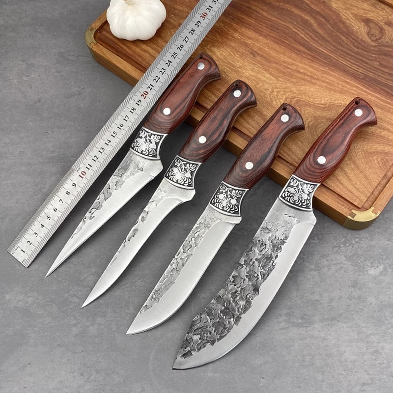 锻打红菊剔骨刀尖刀猪肉档分割肉锤纹卖肉刀分割牛羊猪屠宰雕刻刀