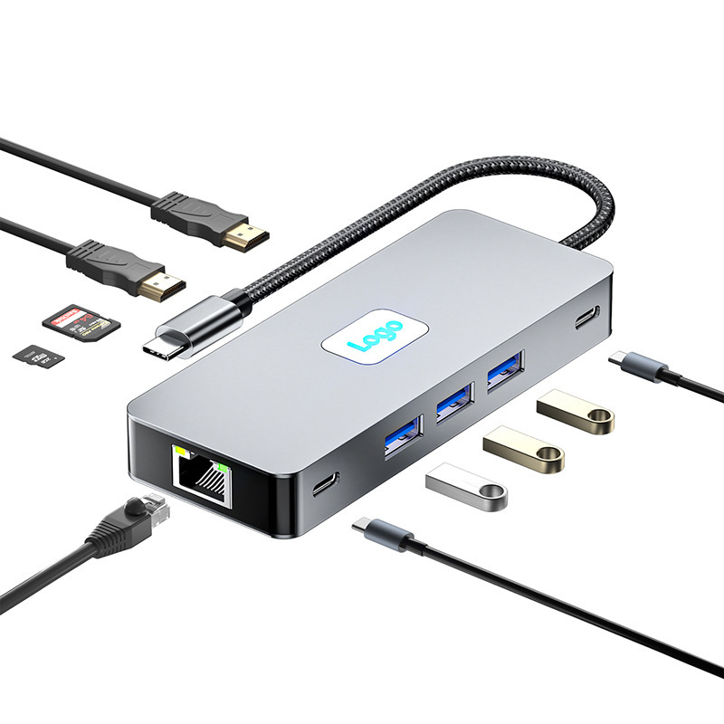 Type-c拡張ドックUSB3.2拡張器ギガビットネットポートのノートパソコンのスプリッタ11 in 1拡張ドック|undefined