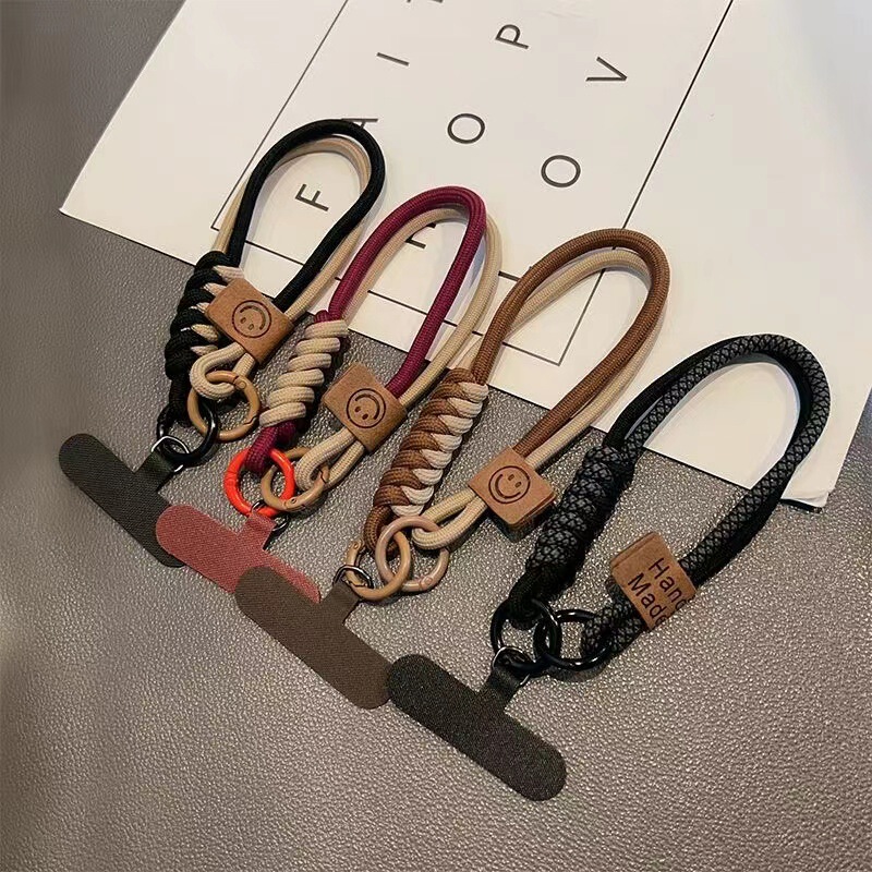 British Style Coloring Braided Cotton Rope Mobile Phone Lanyard Short Portable Pendant Drop-resistant Non-slip Wrist Mobile Phone Chain for Women British Style Coloring Braided Cotton Rope Mobile Phone Lanyard Short Portable Pendant Drop-resistant Non-slip Wrist Mobile Phone Chain for Women