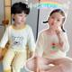 2025 New Children's Pajamas Cotton Summer Thin Boys and Girls Home Clothes suit Seven-sleeve Cartoon Air-conditioning Clothes