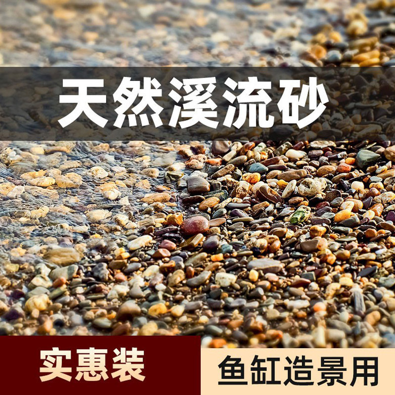 溪流砂原生溪流缸鱼缸造景装饰底部砂石雨花石乌龟缸古法养鱼河沙