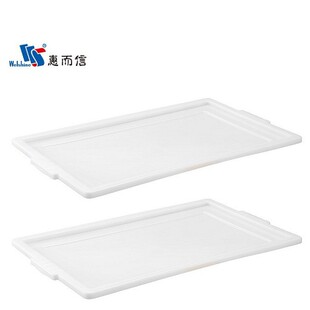 White Food Grade Turnover Box Storage Box Aquatic Products Supermarket Hotel Hotel Rectangular Plastic Box with Card Sign