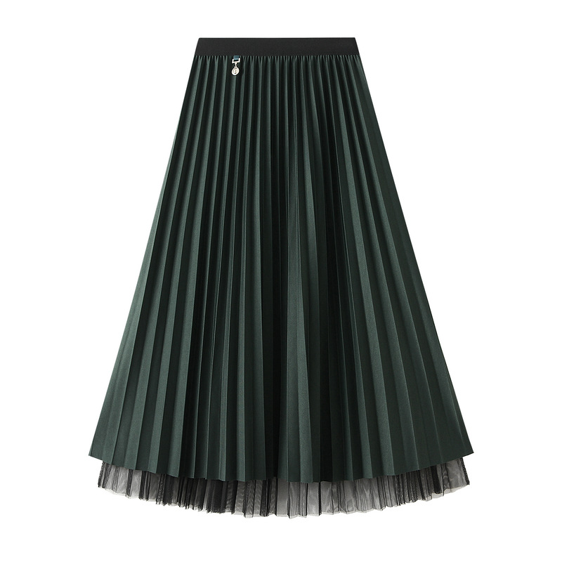 Herbst Lässig Einfarbig Polyester Midi-kleid Röcke display picture 6