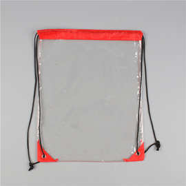 PVC透明抽绳背袋PVC手提袋双肩透明袋收纳袋包PVC户外束口袋定