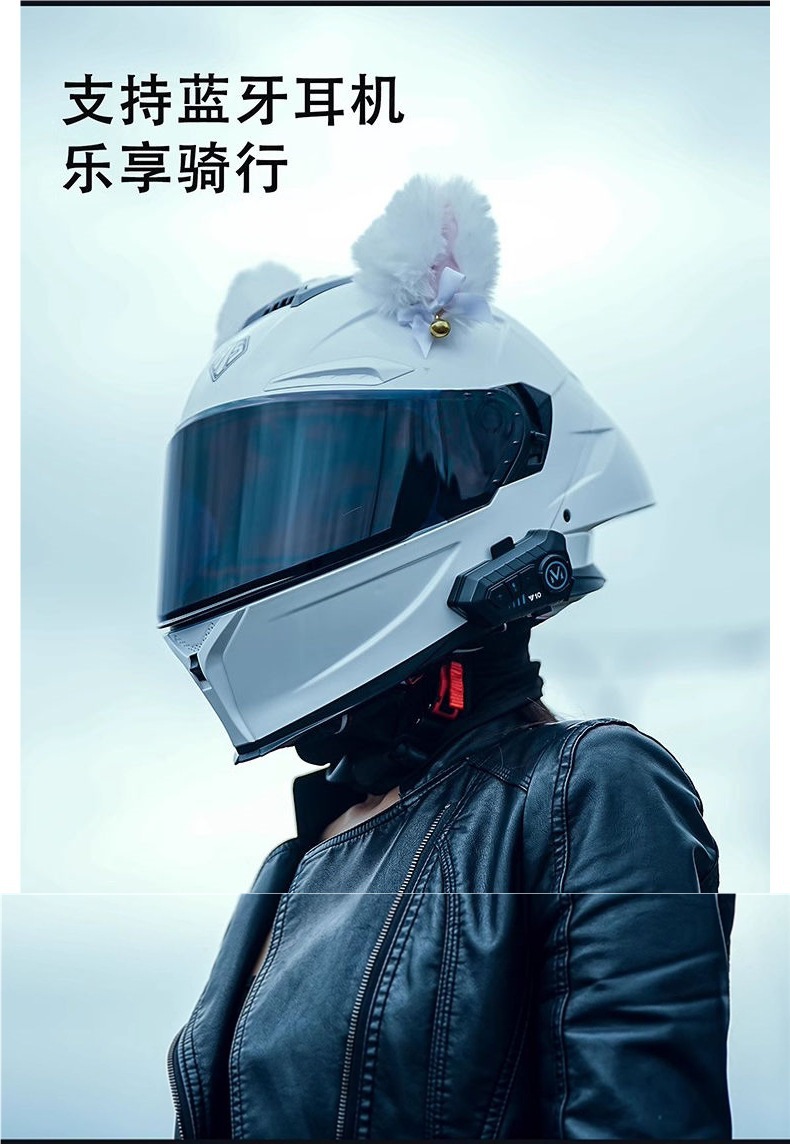 Motorcycle Helmet Women Men Full Helmet Bluetooth 3C Certified