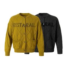 美式复古高级感宽松阔版针织开衫毛衣男女秋潮牌痞帅上衣情侣外套