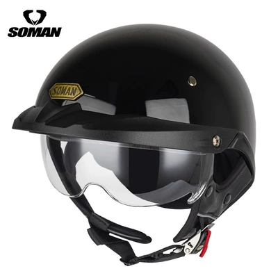 Helmet for Men and Women – Motosiklet kaskı (dəbilqə) - bright-black-transparent-inner-mirror-m