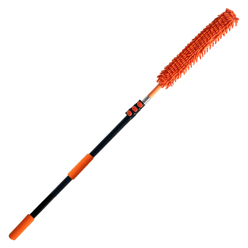 El plumero de chenilla transfronterizo se puede doblar y retráctil, la herramienta de limpieza de limpieza para el hogar se puede conectar a un plumero de pelo suave de varilla larga