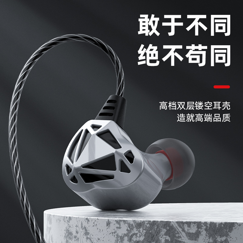 Guangzhou Xinqiang F5 In-Ear Sports Type HIFI Subwoofer Wired Mobile Phone Music Headphones