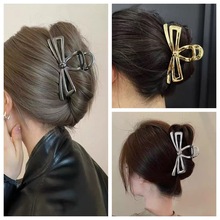 韩版蝴蝶结公主发夹女高级感盘发合金鲨鱼夹网红2024新款发饰头饰