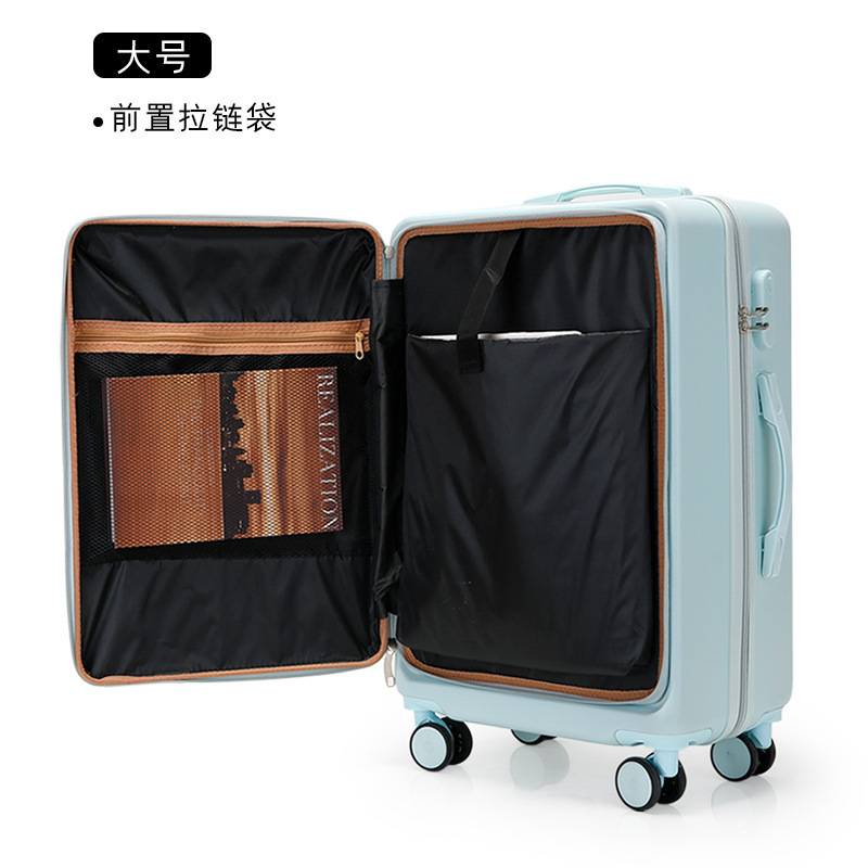 Nuevo equipaje de cubierta abierta frontal Caja de carro de negocios multifuncional de 20 pulgadas Caja de equipaje de rueda universal de cubierta abierta lateral de 26 pulgadas