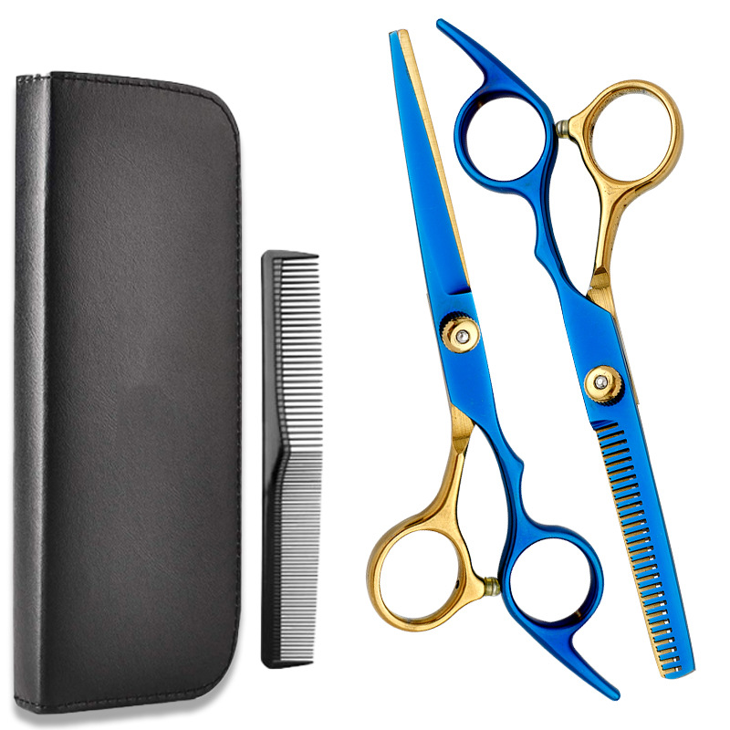 Fábrica al por mayor de 6 pulgadas tijeras de pelo profesional estilista de pelo tijeras de peluquería corte de pelo tijeras planas tijeras de dientes finos traje
