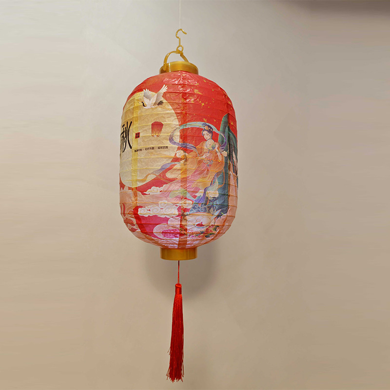 中秋の紙提灯祭りイベント発光diyカラー楕円提灯冬瓜の折り畳み提灯卸売り|undefined
