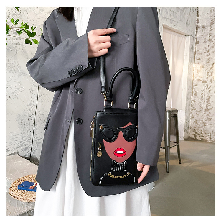 345g Weight Cotton Lining Material Sewing Thread Fashion Element Zipper Closure Type Single Shoulder Strap Strap Type Crossbody Bag Bags Type Casual, Shopping Occasion Pu Leather Material Human Pattern All Seasons Season Women's Gender Streetwear Style Square Shape Medium Size Women's Medium Pu Leather Human Streetwear Sewing Thread Square Zipper Crossbody Bag 27