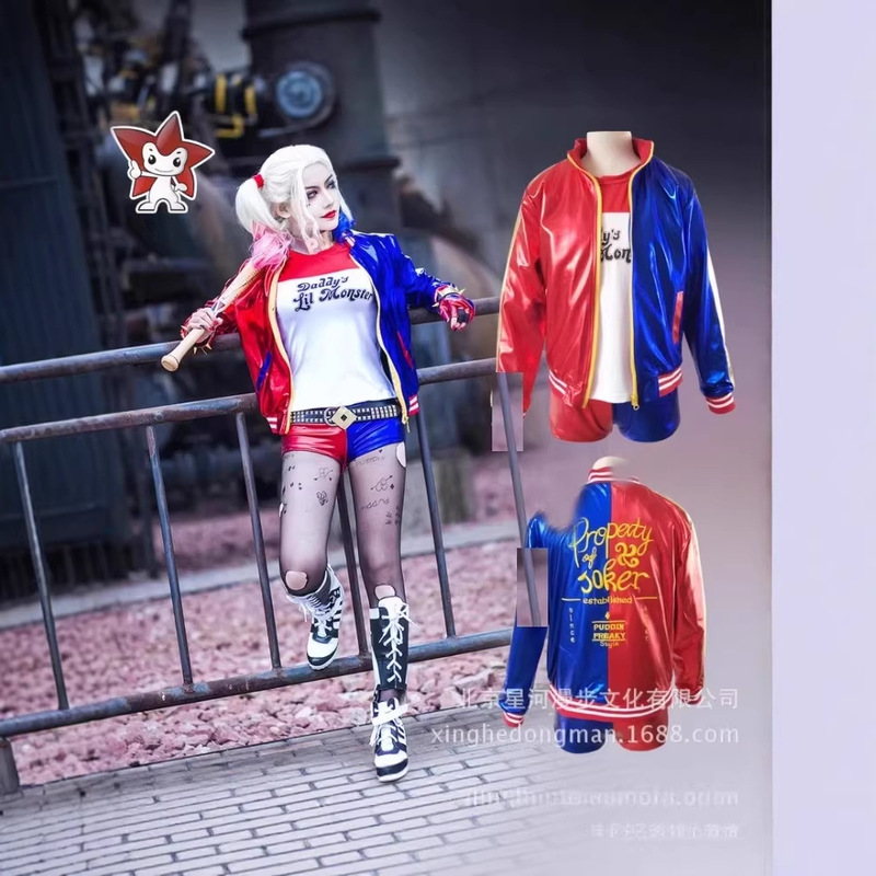 Cross-Border In-Stock Suicide Squad Harley Quinn Children's Printed Halloween Cosplay Costume Cross-Border In-Stock Suicide Squad Harley Quinn Children's Printed Halloween Cosplay Costume