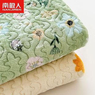 Nanjiren Milk Velvet Bed Cover Three-Piece Set Thickened Cotton Velvet Bed Single-Piece Bed Skirt Tatami Pit Cover Blanket Household