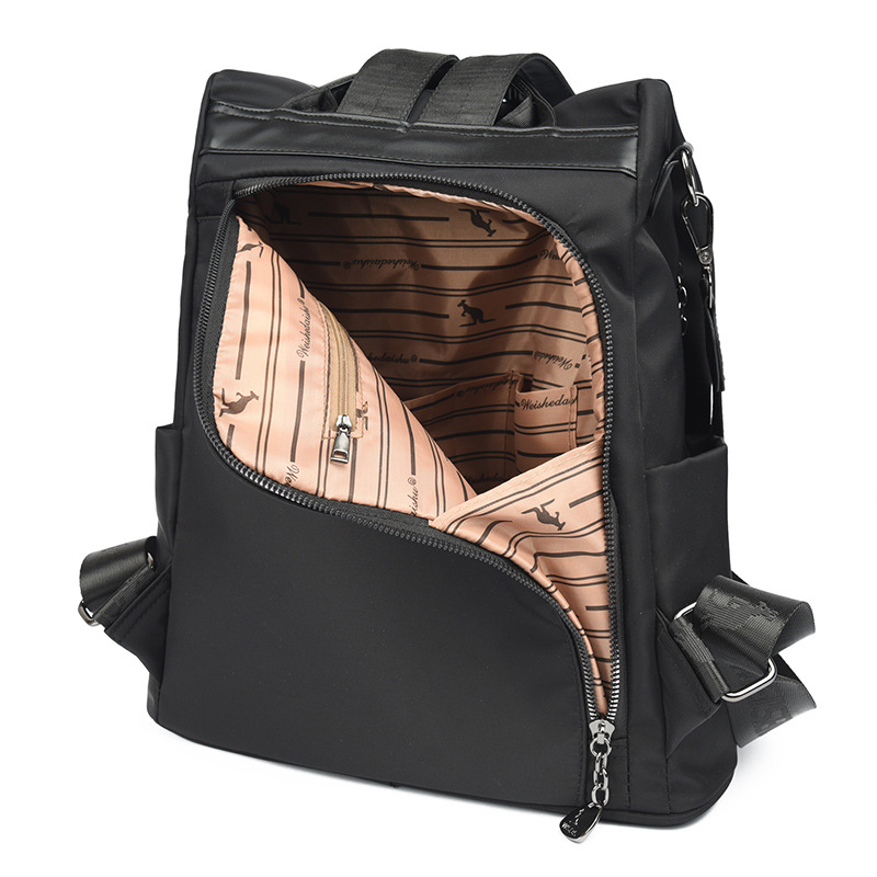 Classic Simple Anti-Theft Backpack Korean Style Niche Women's New Oxford Cloth Casual Versatile Large Capacity Bag - Thumbnail 4
