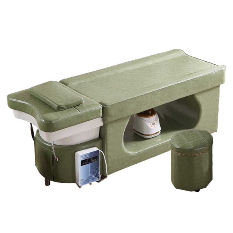 Masaje cabeza terapia cama peluquería especial peluquería salón de belleza calentador de agua temperatura constante circulación de agua fumigación tailandés cama de champú