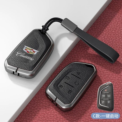 Car key bag | Ct5 Ct6 Atsl Xts - standard-type-c-one-click-start-noble-black-zinc-alloy-shell-hand-strap