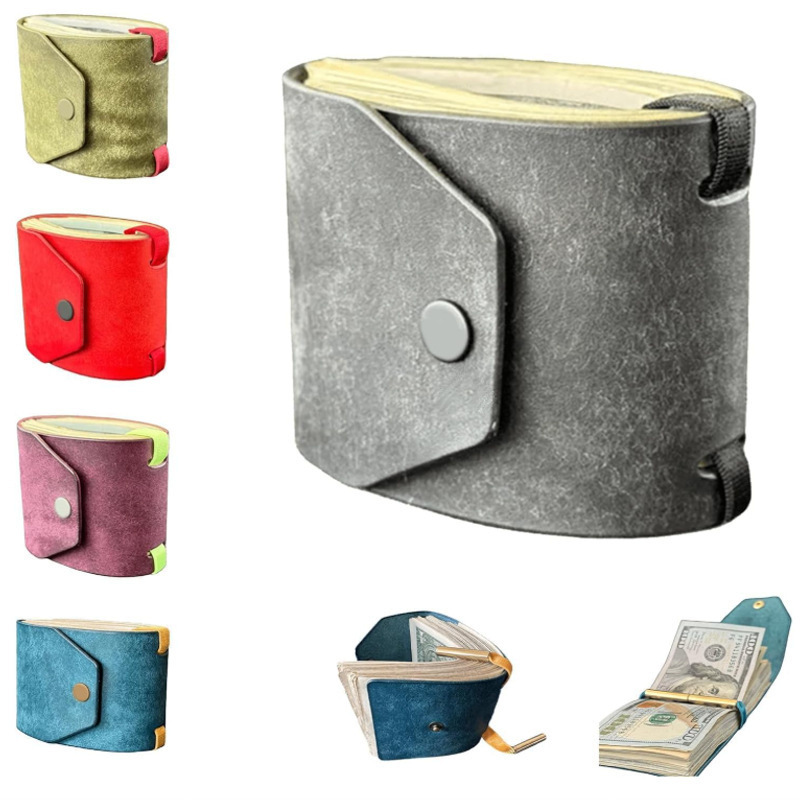 The Cash Wrap Wallet, a popular cross-border e-commerce magnetic clasp portable wallet, is a leather US dollar organizer.