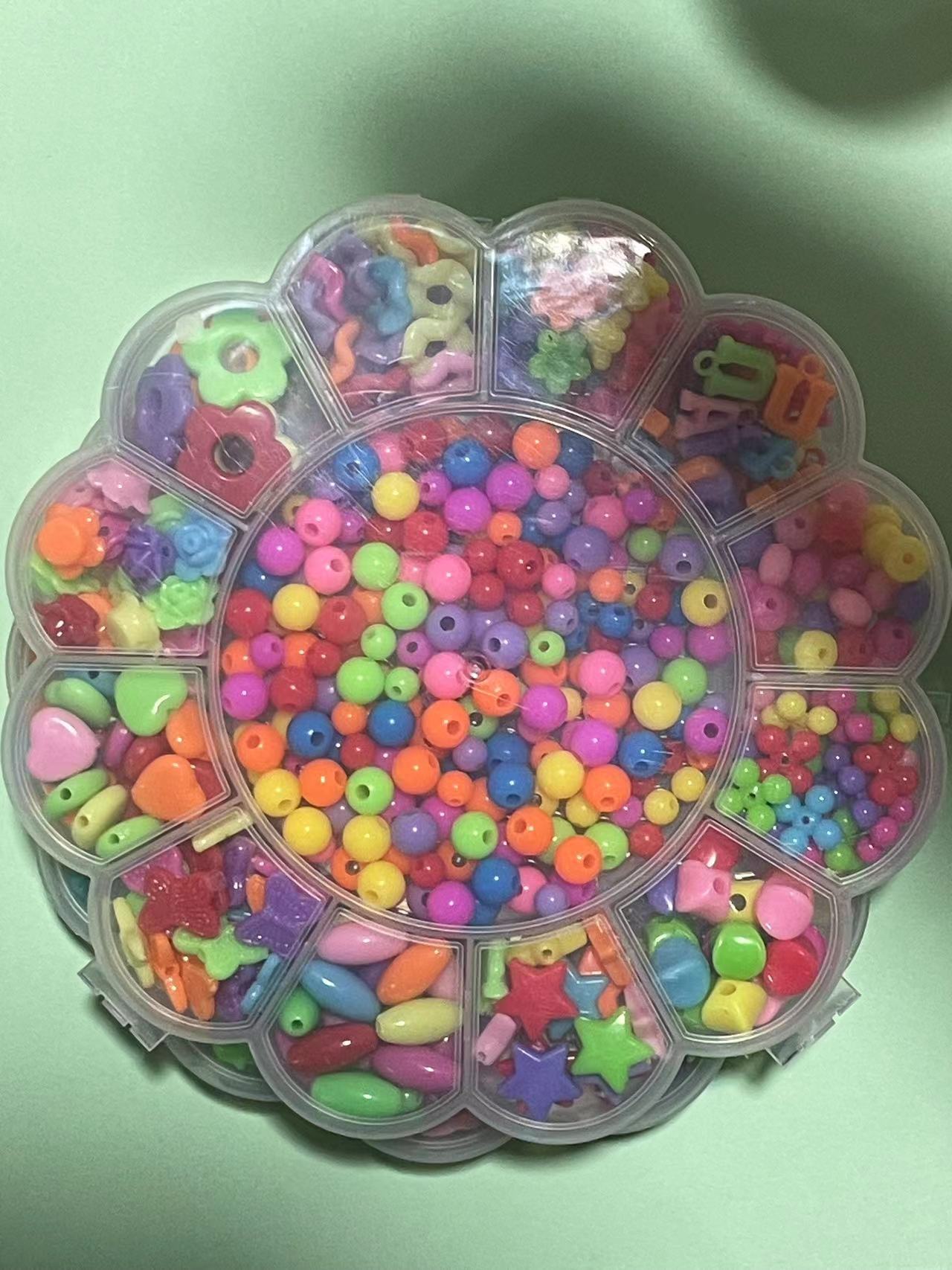 Cuentas de juguete para niños niñas hecho a mano material bricolaje paquete collar pulsera joyería con cuentas regalo educativo