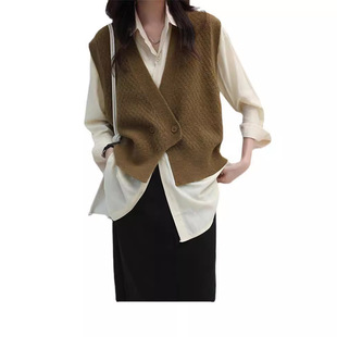 Women's Season New Arrival Loose Outerwear Fashion Vest Waistcoat Cardigan Vest Jacket Women Zhao Ruth Ankray Sweater